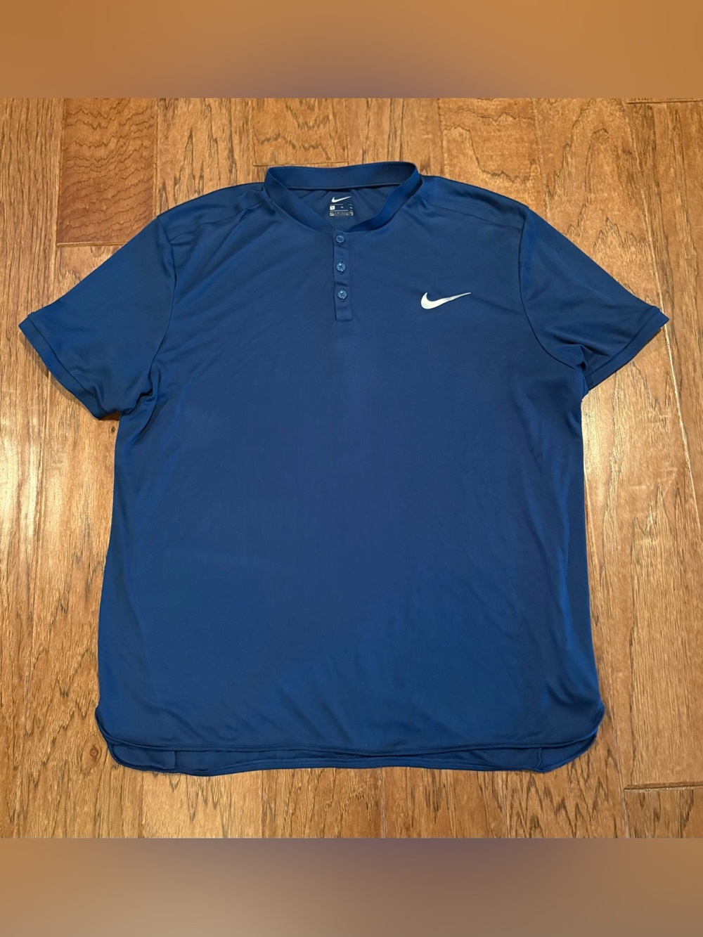 Nike Dri Fit Blade Golf Collar Polo Shirt Men Sz XL Casual Blue